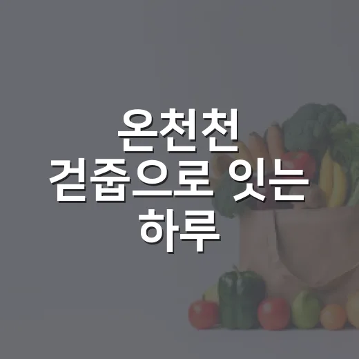 온천천 걷줍으로 잇는 하루