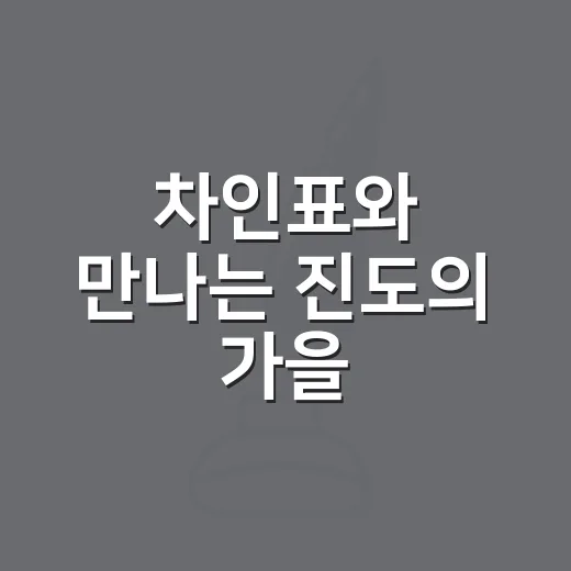 차인표와 만나는 진도의 가을