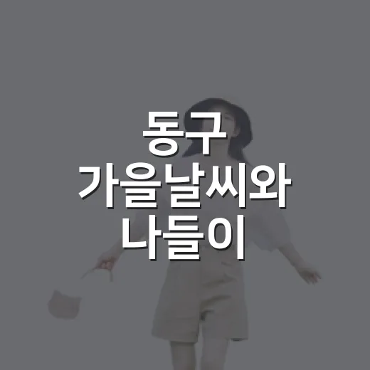 동구 가을날씨와 나들이