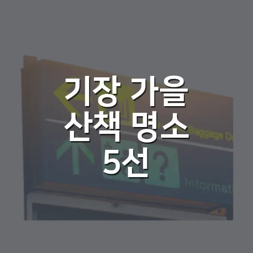 기장 가을 산책 명소 5선