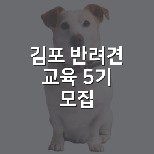 김포 반려견 교육 5기 모집