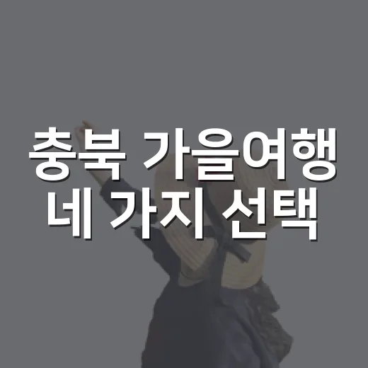 충북 가을여행 네 가지 선택