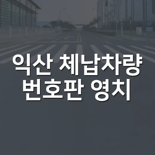 익산 체납차량 번호판 영치