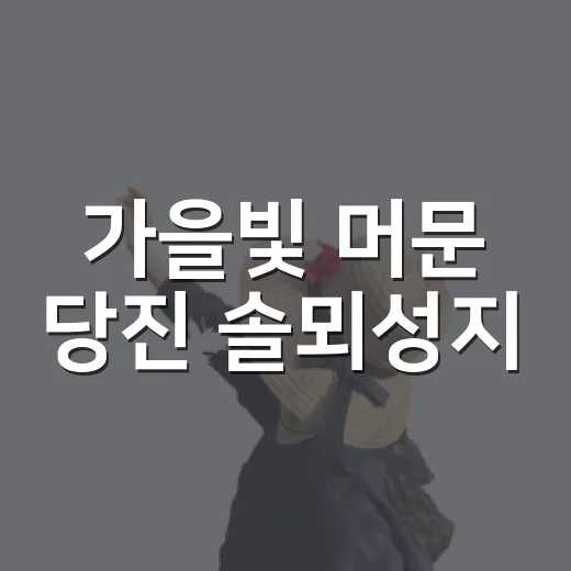 가을빛 머문 당진 솔뫼성지