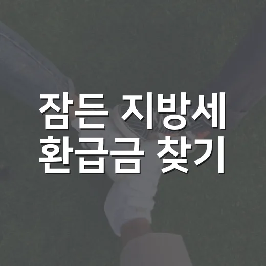 잠든 지방세 환급금 찾기