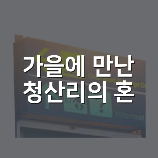 가을에 만난 청산리의 혼