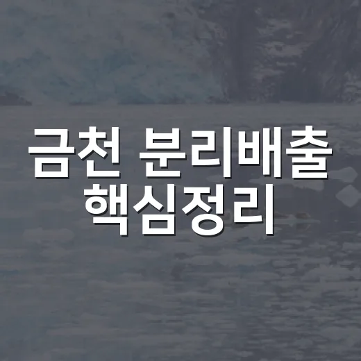 금천 분리배출 핵심정리