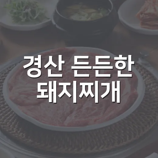 경산 든든한 돼지찌개