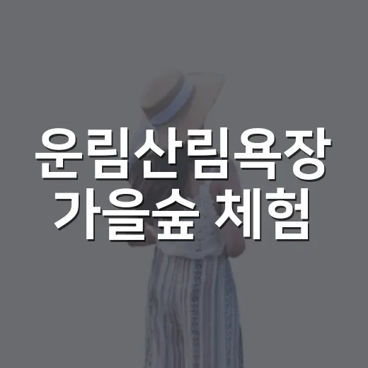 운림산림욕장 가을숲 체험