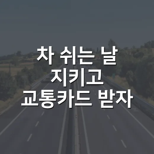 차 쉬는 날 지키고 교통카드 받자