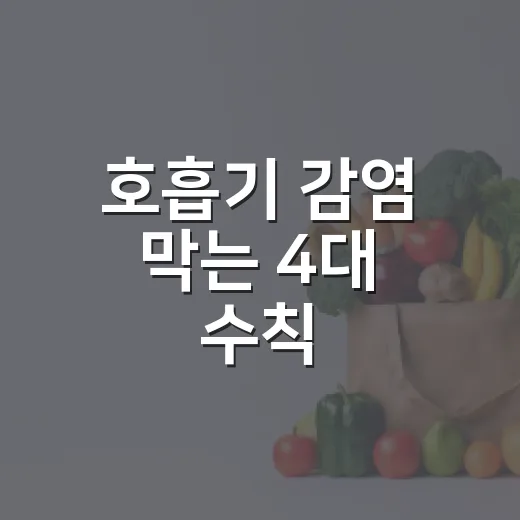 호흡기 감염 막는 4대 수칙