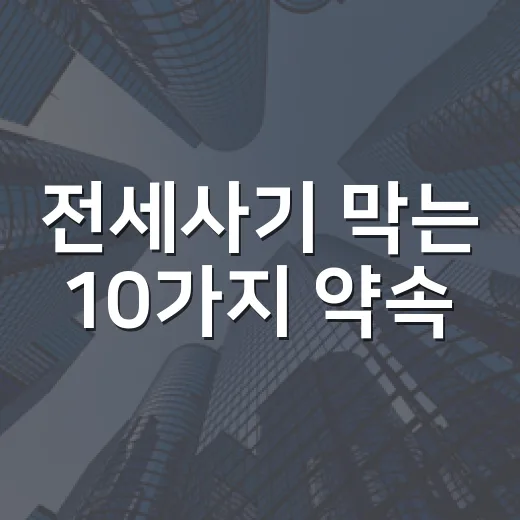 전세사기 막는 10가지 약속
