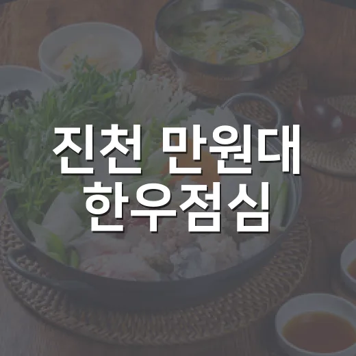 진천 만원대 한우점심
