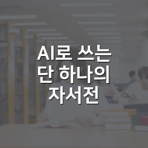 AI로 쓰는 단 하나의 자서전