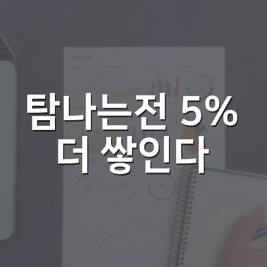 탐나는전 5% 더 쌓인다