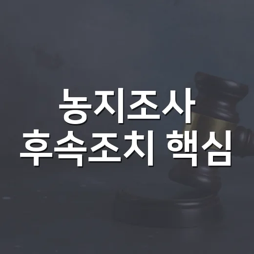 농지조사 후속조치 핵심