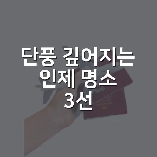 단풍 깊어지는 인제 명소 3선