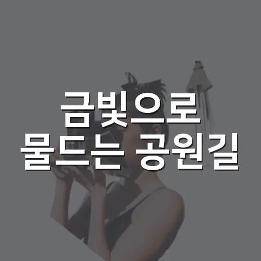 금빛으로 물드는 공원길