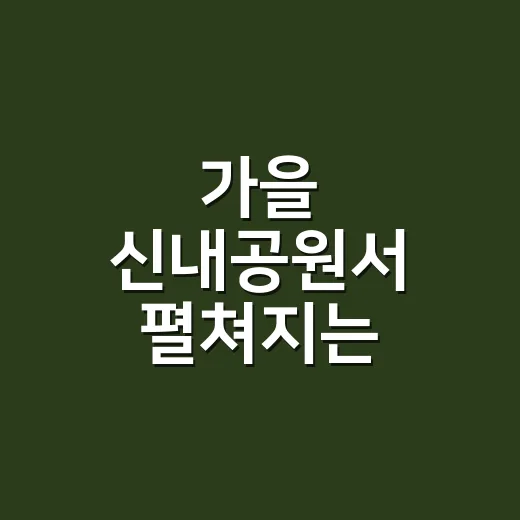 가을 신내공원서 펼쳐지는 북캠핑 축제