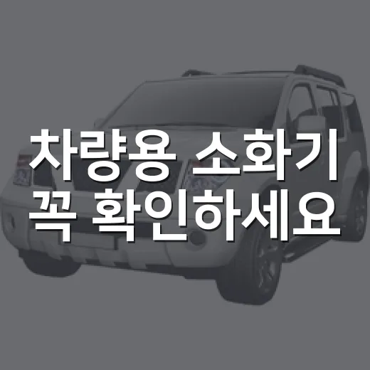 차량용 소화기 꼭 확인하세요