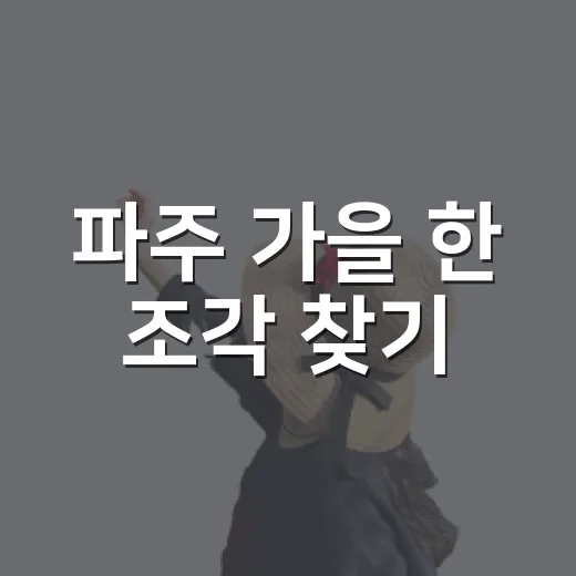 파주 가을 한 조각 찾기