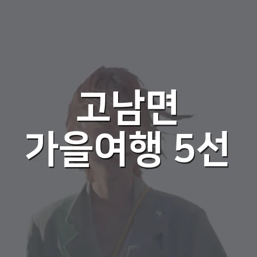 고남면 가을여행 5선