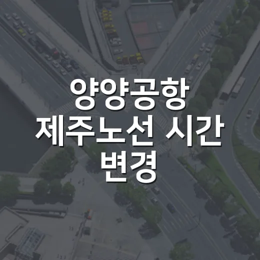 양양공항 제주노선 시간 변경