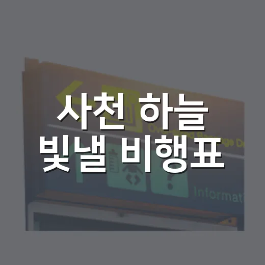 사천 하늘 빛낼 비행표