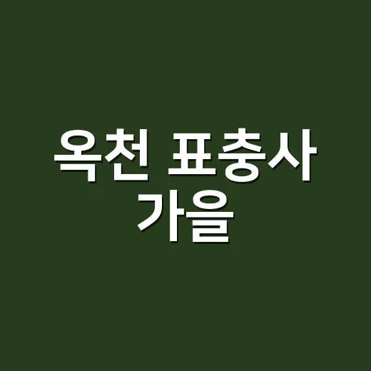 옥천 표충사 가을, 조헌 추모의 시간