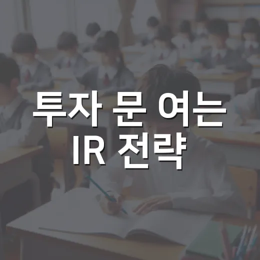 투자 문 여는 IR 전략