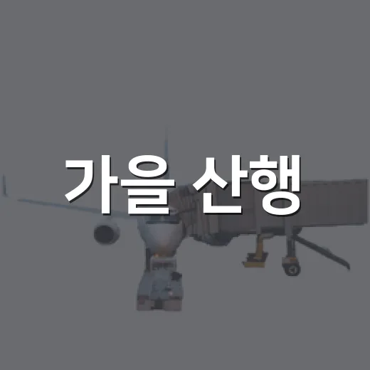가을 산행, 안전이 최우선입니다