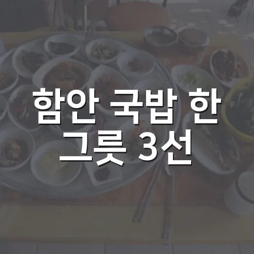 함안 국밥 한 그릇 3선