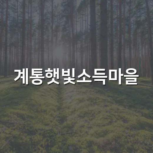 계통햇빛소득마을, 지원금 어떻게 배분되나