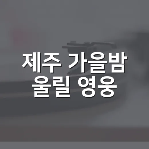 제주 가을밤 울릴 영웅