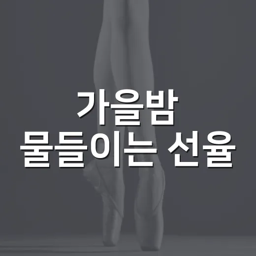 가을밤 물들이는 선율