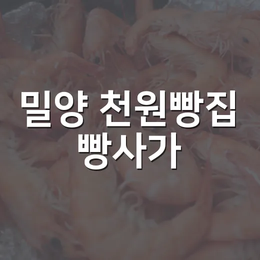 밀양 천원빵집 빵사가, 가성비 최고 간식 명소
