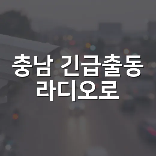 충남 긴급출동 라디오로