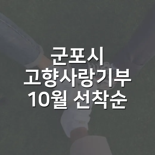 군포시 고향사랑기부 10월 선착순 특별 이벤트