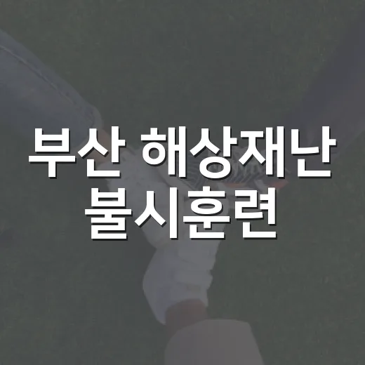 부산 해상재난 불시훈련