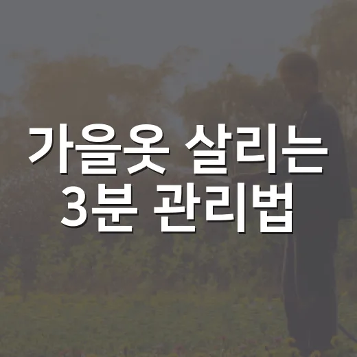 가을옷 살리는 3분 관리법