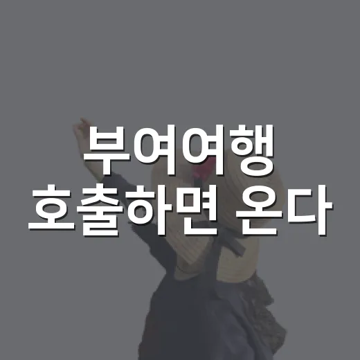 부여여행 호출하면 온다