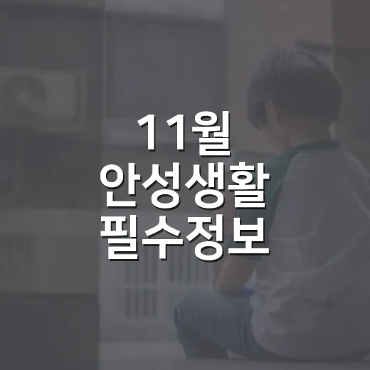 11월 안성생활 필수정보