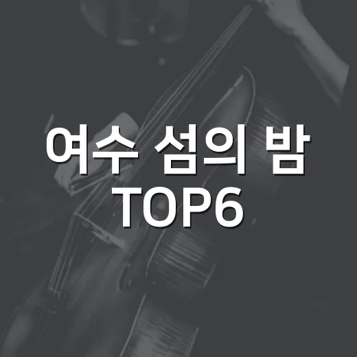 여수 섬의 밤 TOP6