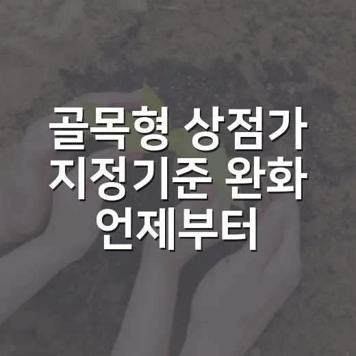 골목형 상점가 지정기준 완화 언제부터?