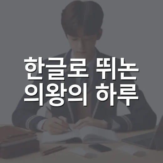 한글로 뛰논 의왕의 하루