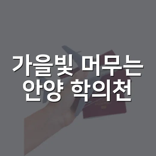 가을빛 머무는 안양 학의천