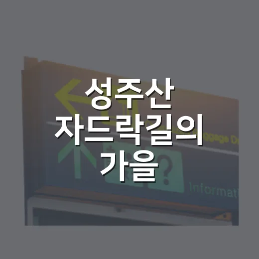 성주산 자드락길의 가을