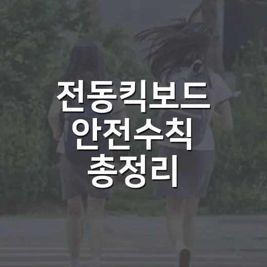 전동킥보드 안전수칙 총정리