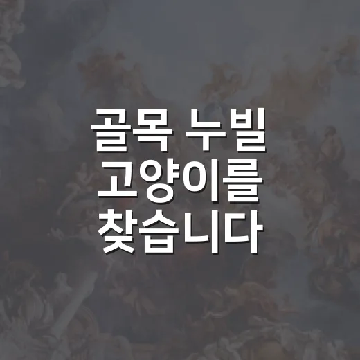 골목 누빌 고양이를 찾습니다