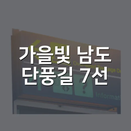 가을빛 남도 단풍길 7선